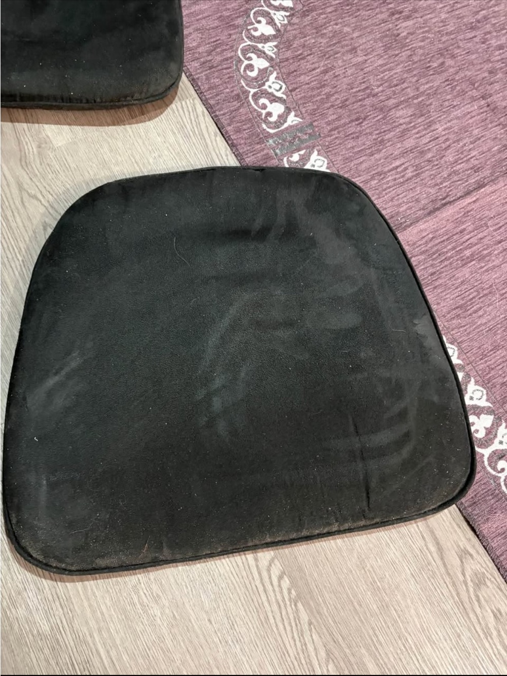 Black Chair Seat Cushions suede- Set of 5 - Picture 4 of 7